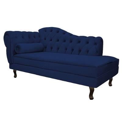 Recamier Diana 140cm Lado Direito Suede Azul Marinho
