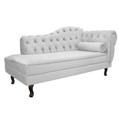 Recamier Diana 140cm Lado Esquerdo Suede Branco