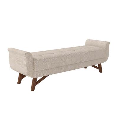Puff Recamier 140Cm Neville P02 Linho Bege Cru Mpozenato