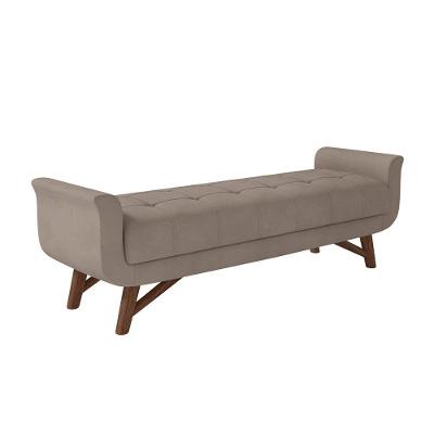 Puff Recamier 140Cm Neville P02 Veludo Bege Mpozenato
