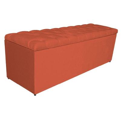 Calçadeira Estofada Liverpool 140cm Casal Suede Terracota