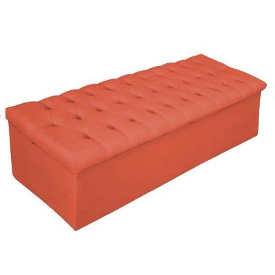 Calçadeira Baú Estofada 140cm Casal Terracota Adj Decor