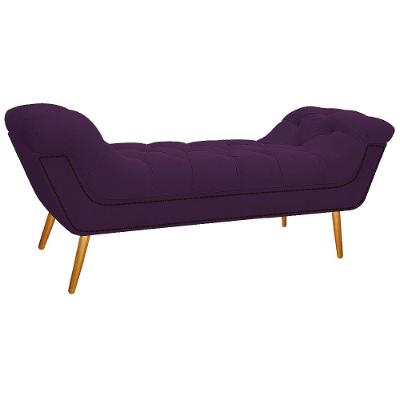 Calçadeira Estofada 160cm Queen Size Suede Roxo