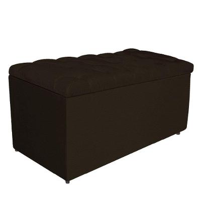 Calçadeira Estofada Liverpool 90cm Solteiro Corano Marrom