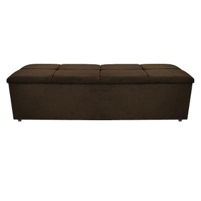 Calçadeira Munique 195cm King Size Suede Marrom Adj Decor