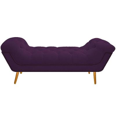 Calçadeira Estofada 140 Cm Casal Suede Roxo