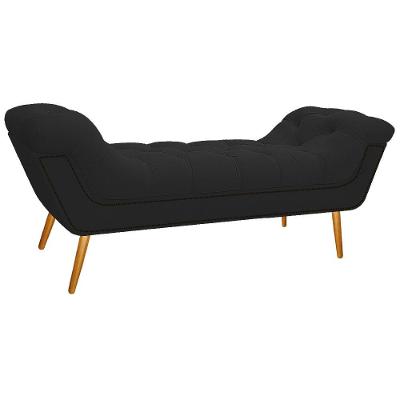 Calçadeira Estofada 140 Cm Casal Corano Preto
