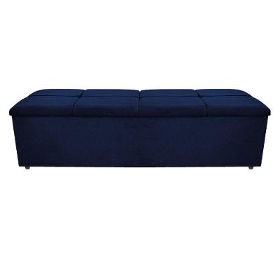 Calçadeira Munique 195cm King Size Suede Azul Adj Decor