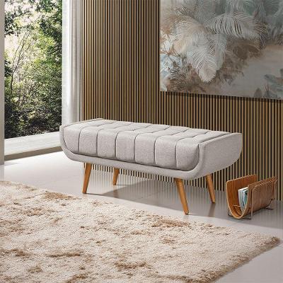 Recamier França 1,00m Com Base Madeira Linho Sofatec Palha