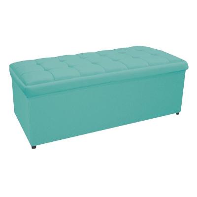 Calçadeira Copenhague 140cm Casal Suede Azul Tiffany
