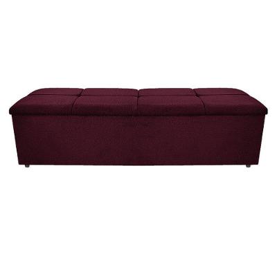 Calçadeira Munique 160cm Queen Size Suede Bordô Adj Decor