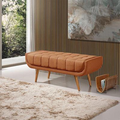 Recamier França 1,30m Com Base Madeira Linho Sofatec Tijolo