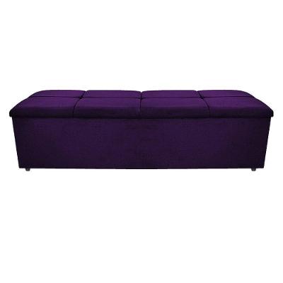 Calçadeira Munique 160cm Queen Size Suede Roxo Adj Decor