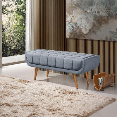 Recamier França 1,30m Com Base Madeira Linho Sofatec Azul
