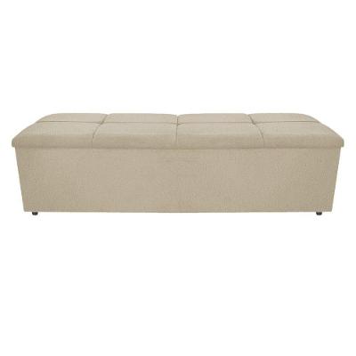 Calçadeira Munique 160cm Queen Size Suede Bege Adj Decor