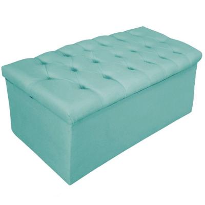 Calçadeira Baú Estofada 90cm Solteiro Suede Tiffany