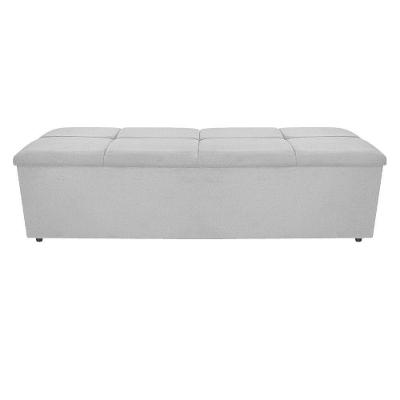 Calçadeira Munique 160cm Queen Size Suede Branco Adj Decor