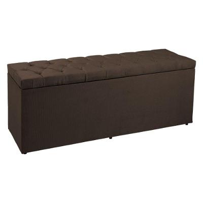 Calçadeira Recamier Baú King 1,95m Madrid Suede Marrom