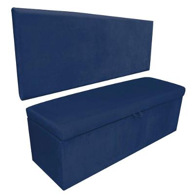 Kit Calçadeira e Painel Clean 90cm Suede Az Marinho D'Rossi