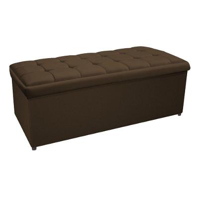 Calçadeira Copenhague 140cm Casal Suede Marrom Adj Decor