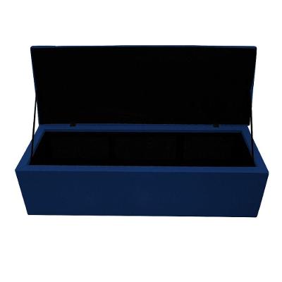 Calçadeira Copenhague 195 Cm King Size Suede Azul Marinho