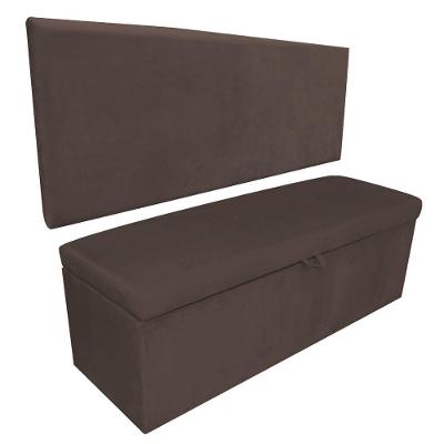 Kit Calçadeira e Painel Clean 90cm Suede Marrom D'Rossi