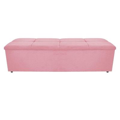 Calçadeira Munique 160cm Queen Size Suede Rosa Adj Decor