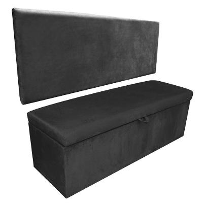 Kit Calçadeira e Painel Clean 90cm Suede Preto D'Rossi