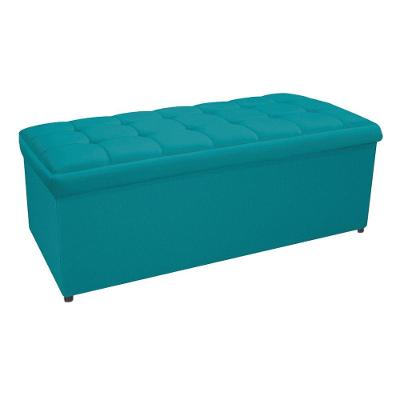 Calçadeira Copenhague 140cm Casal Suede Azul Turquesa