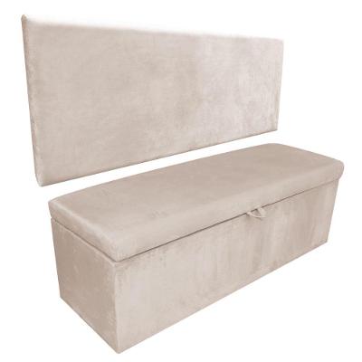 Kit Calçadeira e Painel Clean 90cm Suede Bege D'Rossi