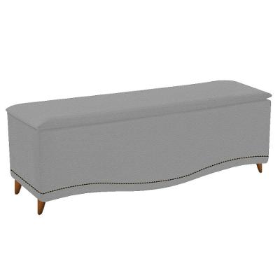 Calçadeira Yasmim 160cm Queen Size Corano Cinza
