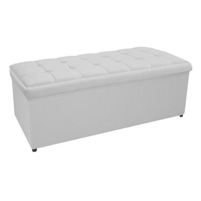 Calçadeira Copenhague 140cm Casal Suede Branco