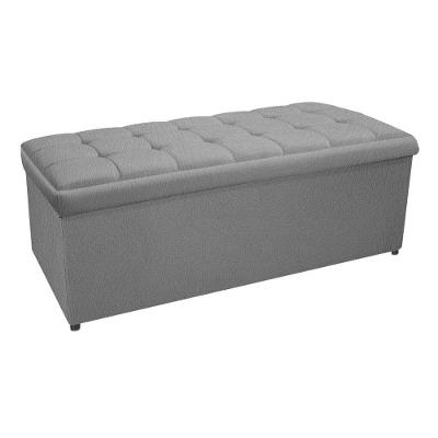 Calçadeira Copenhague 140cm Casal Suede Cinza Adj Decor