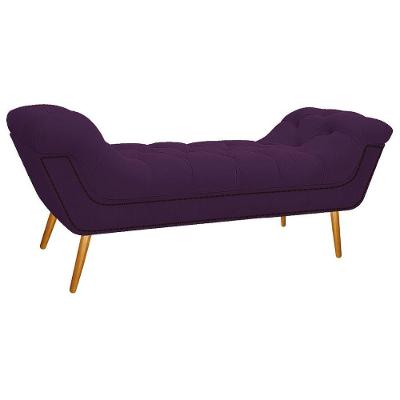 Calçadeira Estofada Veneza 160 Cm Queen Size Suede Roxo