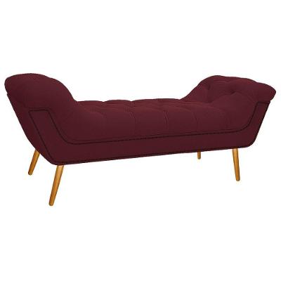 Calçadeira Estofada Veneza 195 Cm King Size Suede Bordô