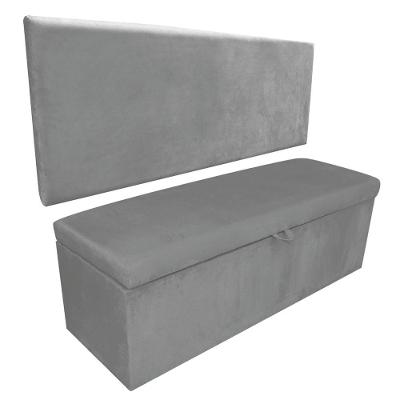 Kit Calçadeira e Painel Clean 90cm Suede Grafite D'Rossi