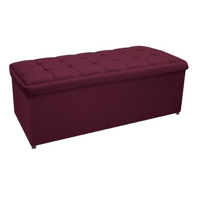 Calçadeira Copenhague 140cm Casal Suede Bordô