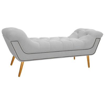 Calçadeira Estofada Veneza 160 Cm Queen Size Suede Branco
