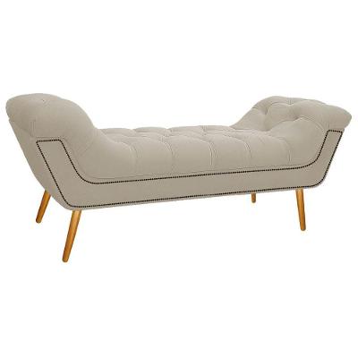 Calçadeira Estofada Veneza 195 Cm King Size Suede Bege