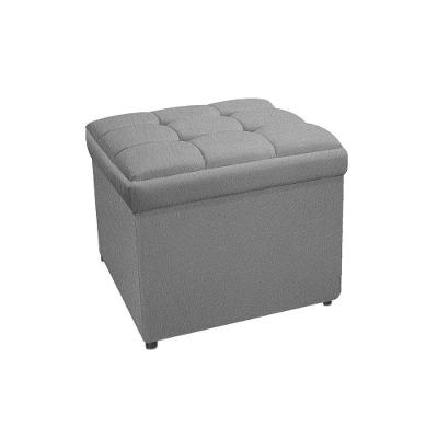 Calçadeira Copenhague 90cm Solteiro Suede Cinza Adj Decor