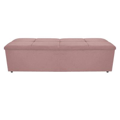 Calçadeira Munique 160cm Queen Size Suede Rosê Adj Decor