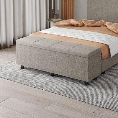 Baú Sapateira Estofada Casal Queen Size 160 Cm Marte Linho Skybox Marrom