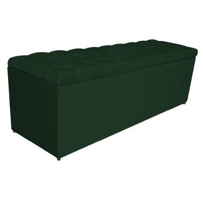 Calçadeira Estofada Liverpool 140cm Casal Suede Verde