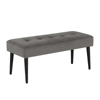 Banco Estofado Theo 1,60m Suede Cinza - Inova Decor