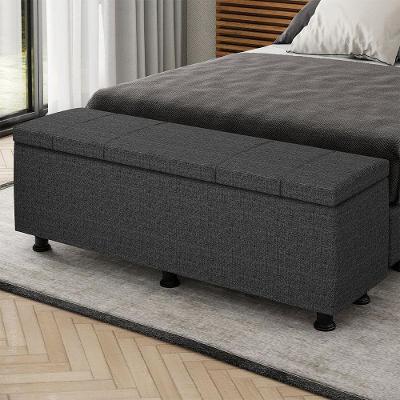 Baú Sapateira Estofada Casal Queen Size 160 Cm Venus Linho Skybox Preto