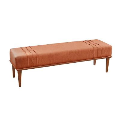 Recamier Puff Maya Luxo Base Em Madeira Maciça Castellar Móbile Terracota