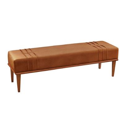 Recamier Puff Maya Luxo Base Em Madeira Maciça Castellar Móbile Caramelo