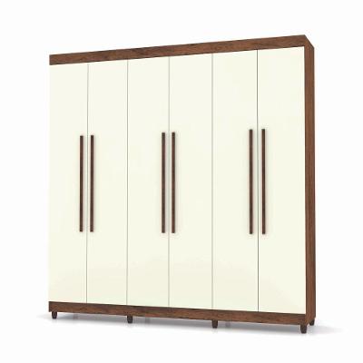 Guarda Roupa Casal 6 Portas Elegance Imbuia Champanhe