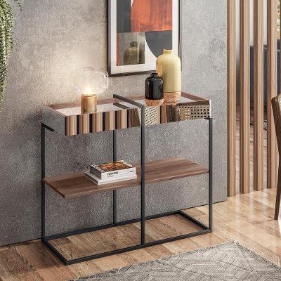 Aparador Espelhado Aurum Estilo Industrial Demoliçao Preto Dhom Demolicao Preto