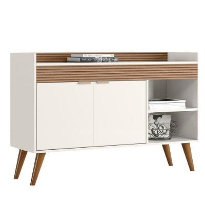 Aparador 2 Nichos Off White Cristal/Ripado